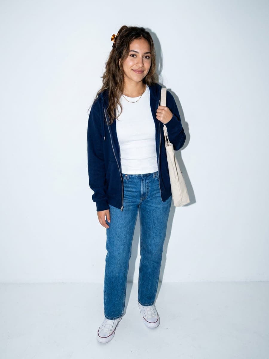 College outfit, full body, members-only preview